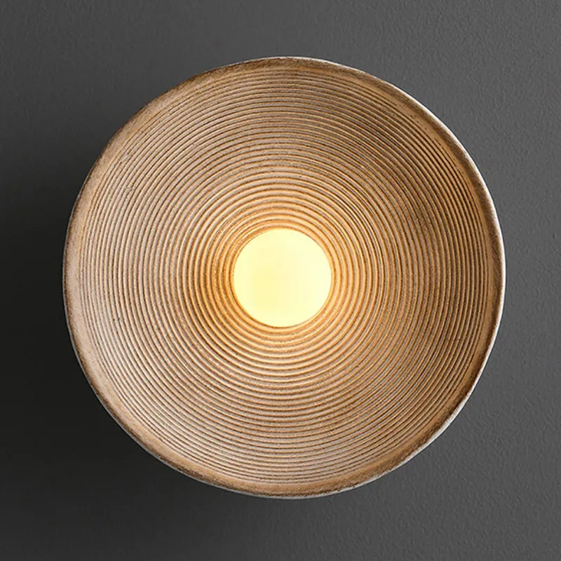 Handcrafted LED Wall Light – Rustic Wood Sconce