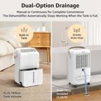 Compact Portable Dehumidifier for Home - 34 Pint Capacity