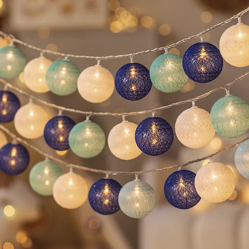 Cotton Ball String Lights – LED Garland for Soft Ambient Lighting
