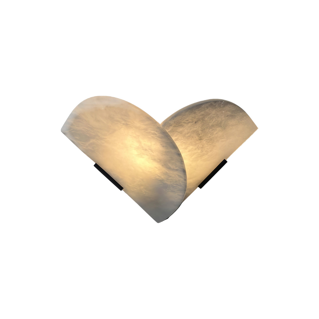 Modern Wall Sconce - Fan-Shaped LED Light in Stainless Steel and Marble - 3000K Warm Glow for Living Room and Bedroom