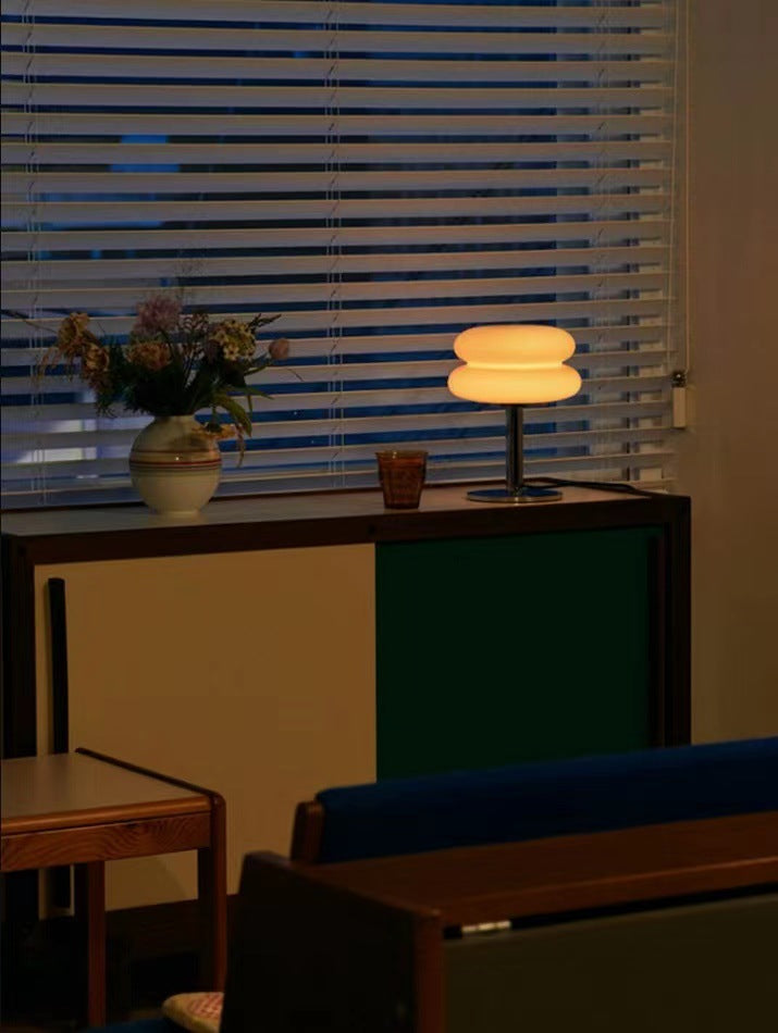 Unique LED Table Lamp for Bedroom – Stained Glass Nightstand Design