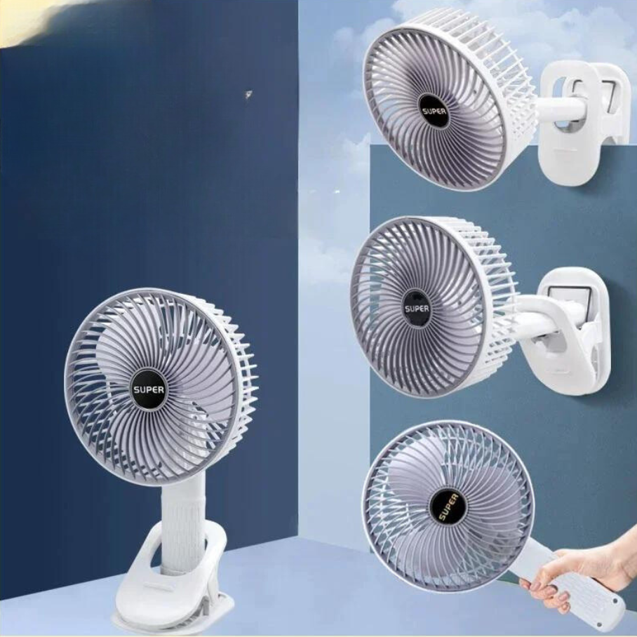 Handheld Portable Fan with Removable Base and Wall Attachment