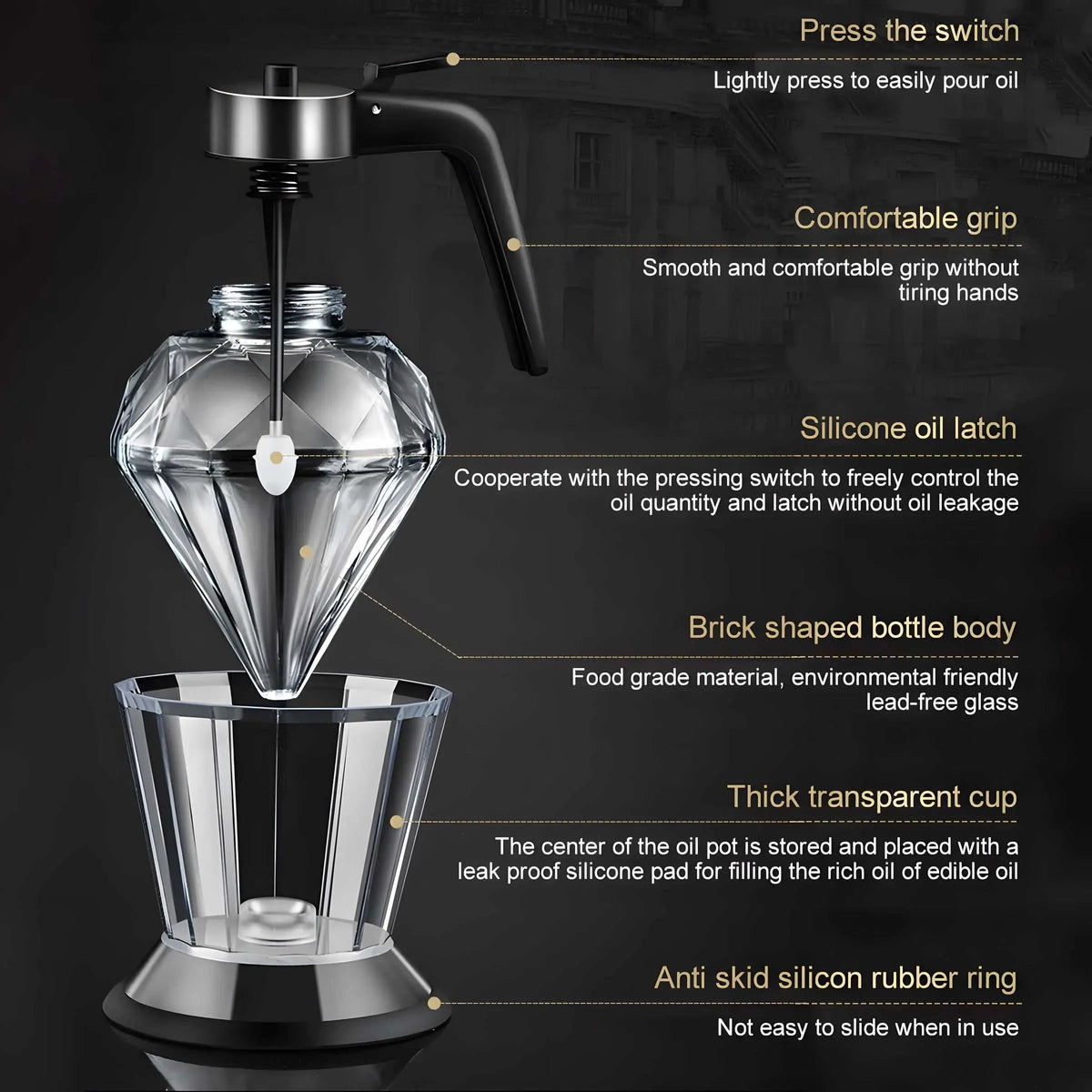 PristineFlow - Stylish 200ml Glass Dispenser