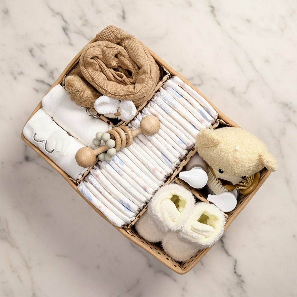 Baby Storage Basket - Plush Sherpa Diaper Organizer Caddy