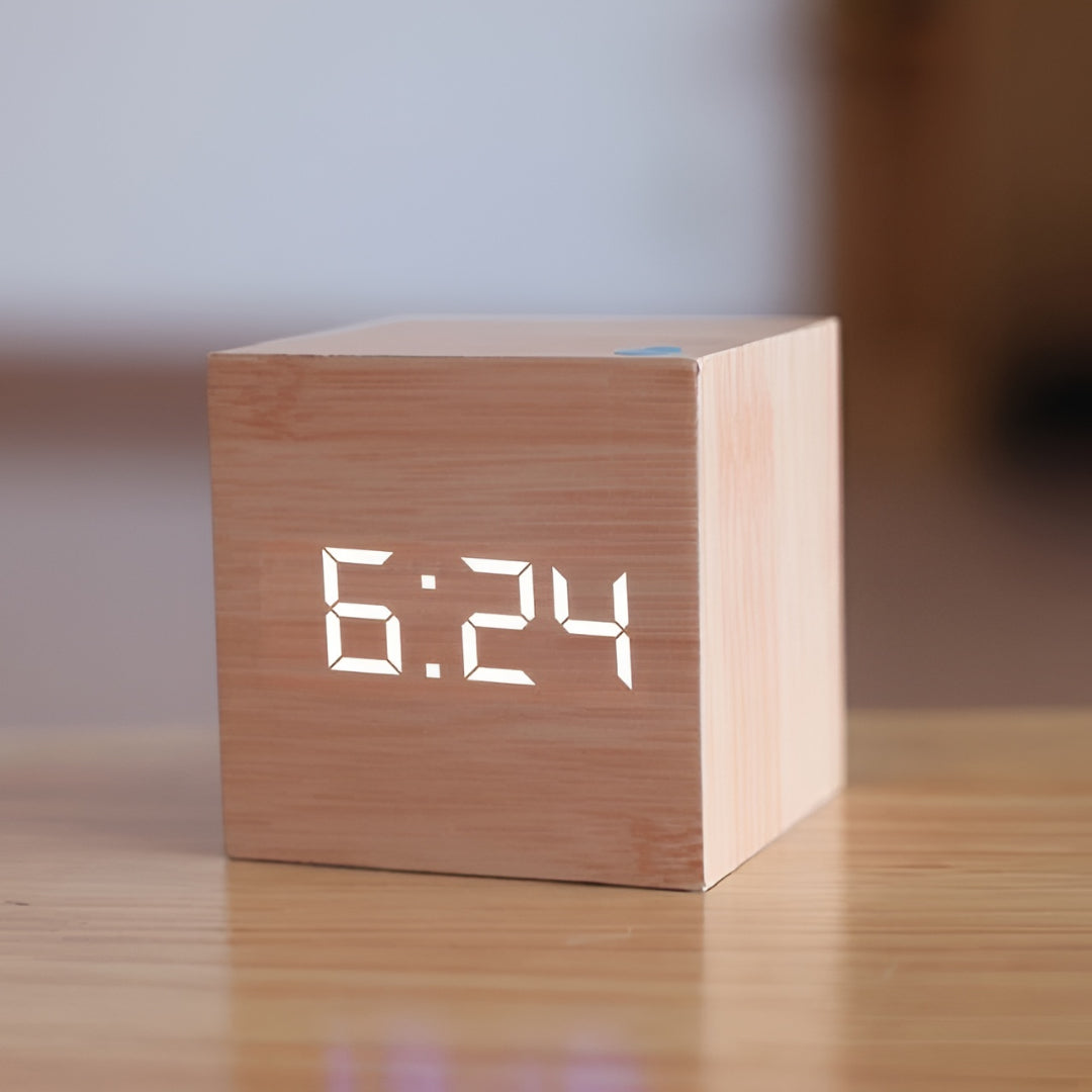 Desk Clock with LED Display, Digital Alarm, Temperature, and Timer