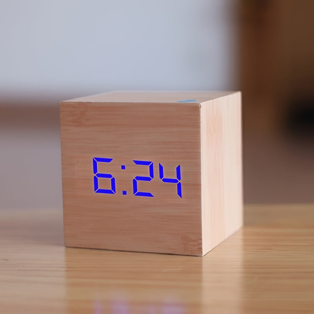 Desk Clock with LED Display, Digital Alarm, Temperature, and Timer