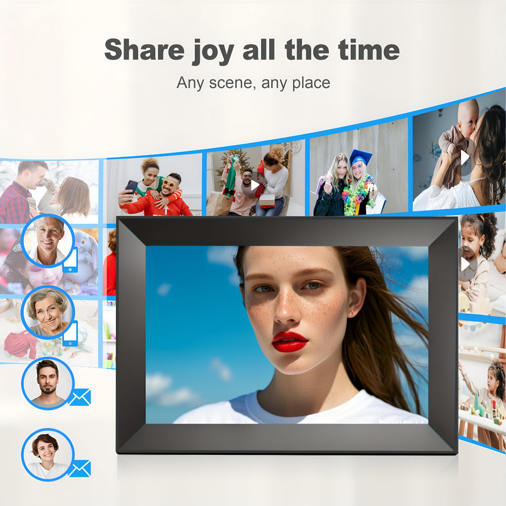 WiFi Digital Picture Frame with Touchscreen – HD Display for Table or Wall