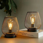 Battery-Powered Metal Lanterns Set – Dimmable LED for Indoor and Outdoor Use