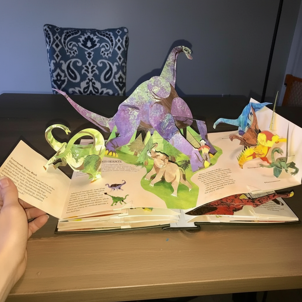 3D Interactive Dinosaur Pop-Up Book for Engaging Learning Experiences