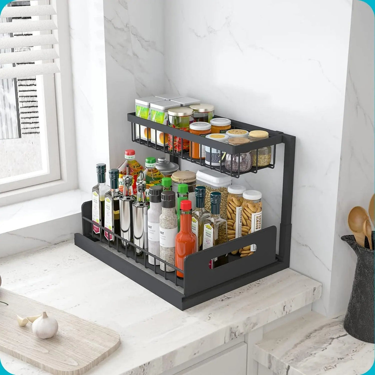 SmartFit 2-Tier Roll-Out Under Sink Storage Solution