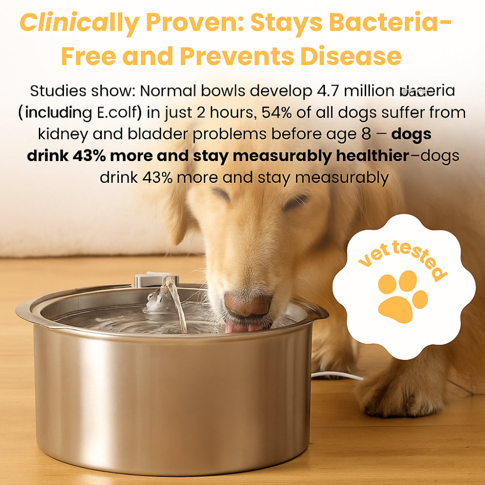 Automatic Stainless Steel Drinking Bowl for Pets - Water Fountain