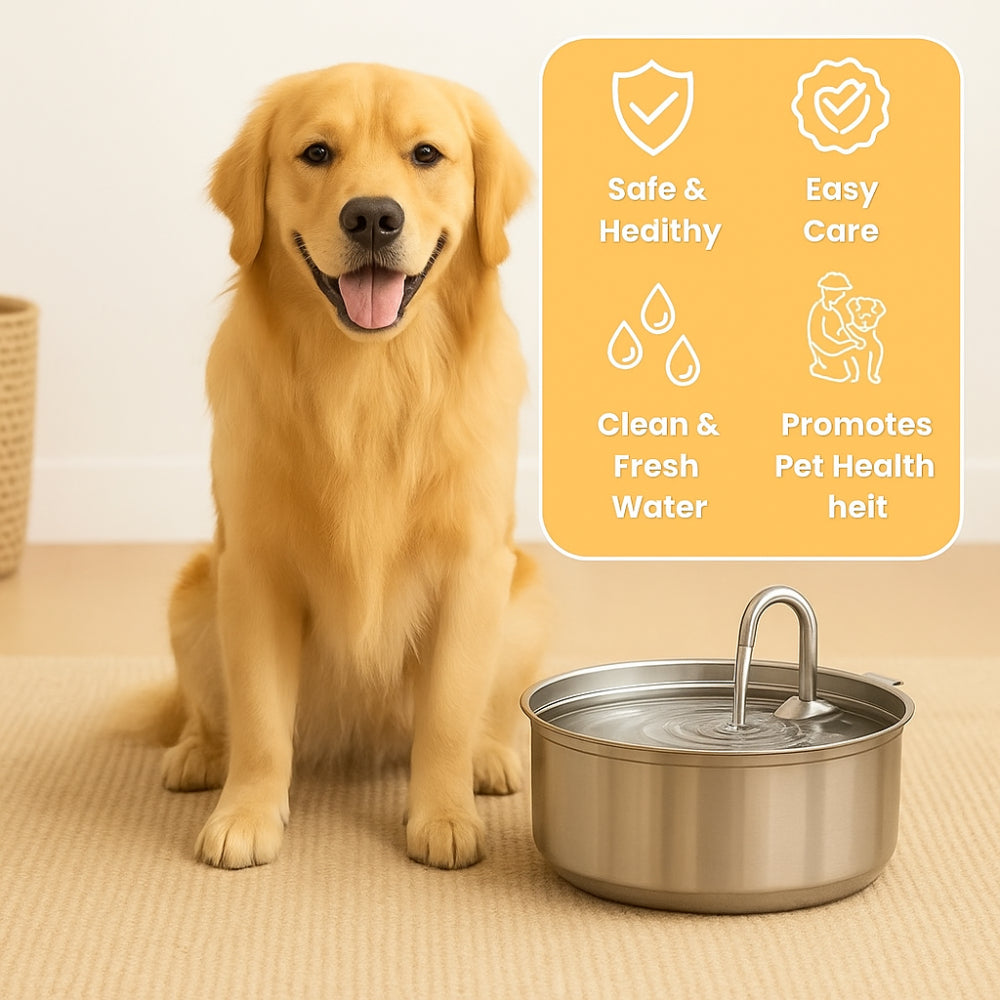 Automatic Stainless Steel Drinking Bowl for Pets - Water Fountain