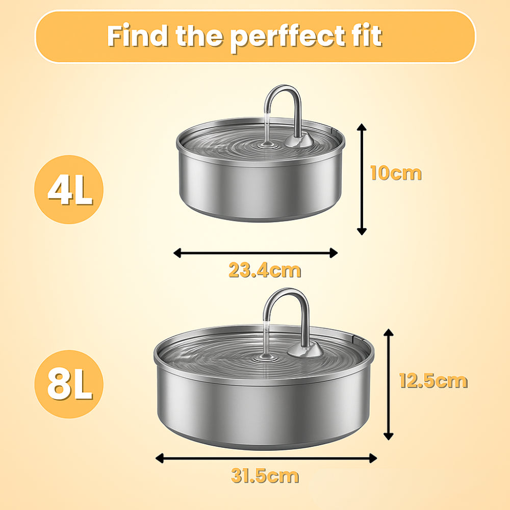 Automatic Stainless Steel Drinking Bowl for Pets - Water Fountain
