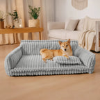 Large Dog Sofa Bed with Washable Cover and Elevated Edges