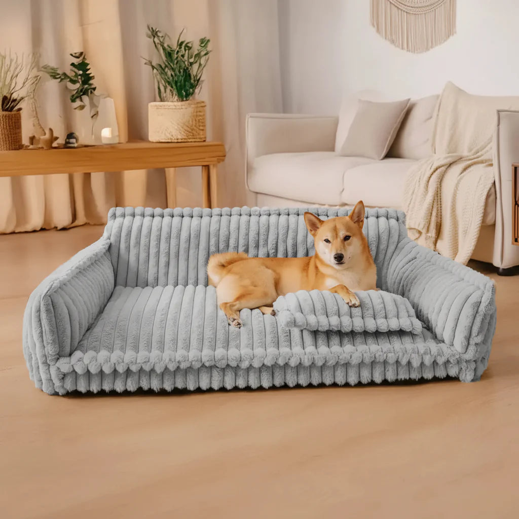 Large Dog Sofa Bed with Washable Cover and Elevated Edges