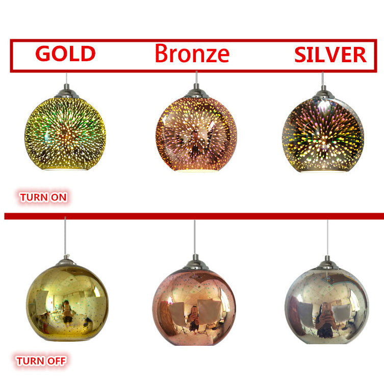 Modern Dome Pendant Light with Colorful Glass Shade for Living Room