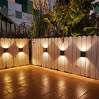 Outdoor Wall Lights with Solar Power and Dual Up/Down Illumination