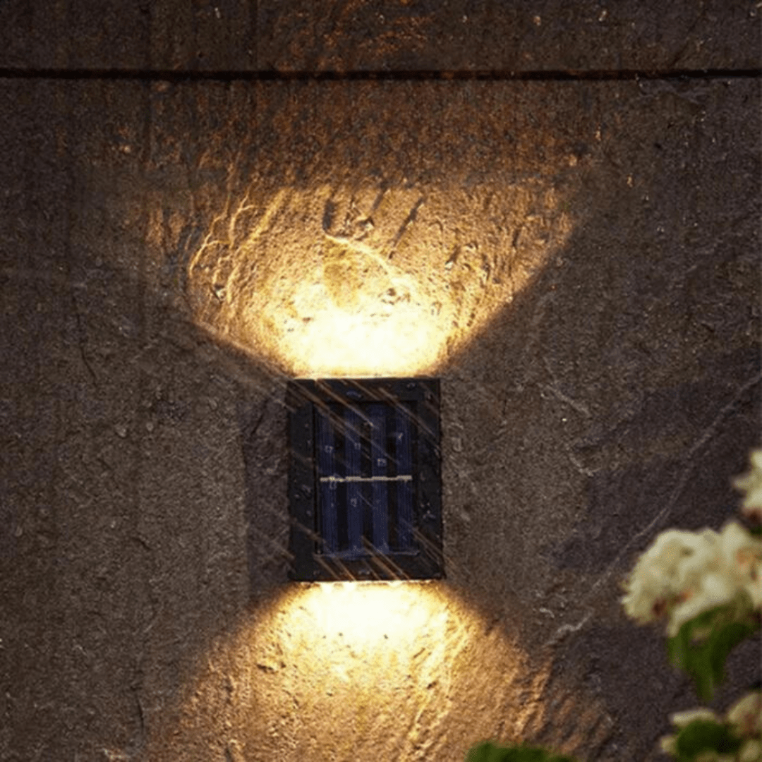 Outdoor Wall Lights with Solar Power and Dual Up/Down Illumination