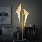 Table Lamp Shaped Like an Origami Bird with Magnetic Metal Base