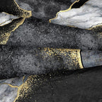 Queen Size Microfiber Duvet Cover Set in Elegant Gold Marble Design
