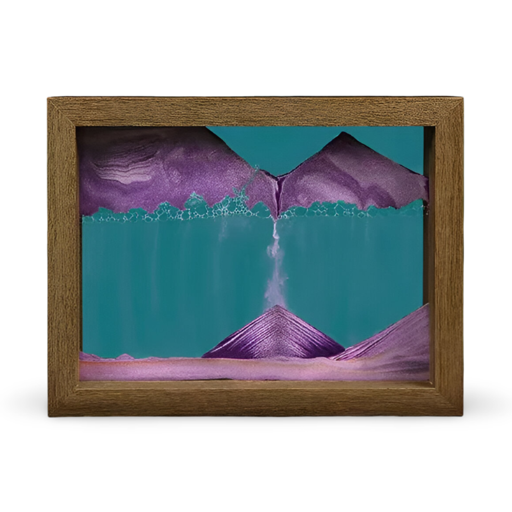 360° Rotating Glass Sand Art - Decorative Landscape for Home