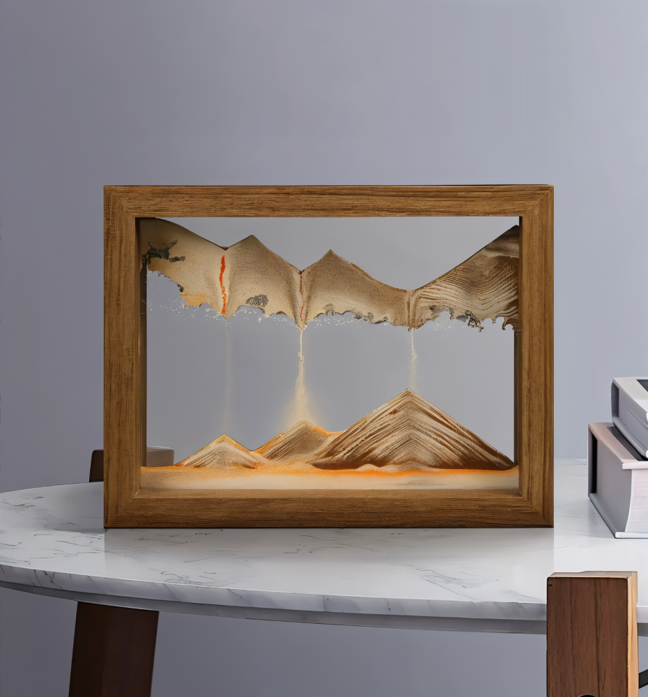 360° Rotating Glass Sand Art - Decorative Landscape for Home