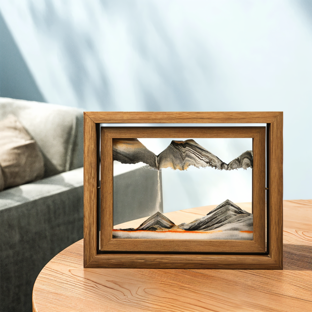 360° Rotating Glass Sand Art - Decorative Landscape for Home