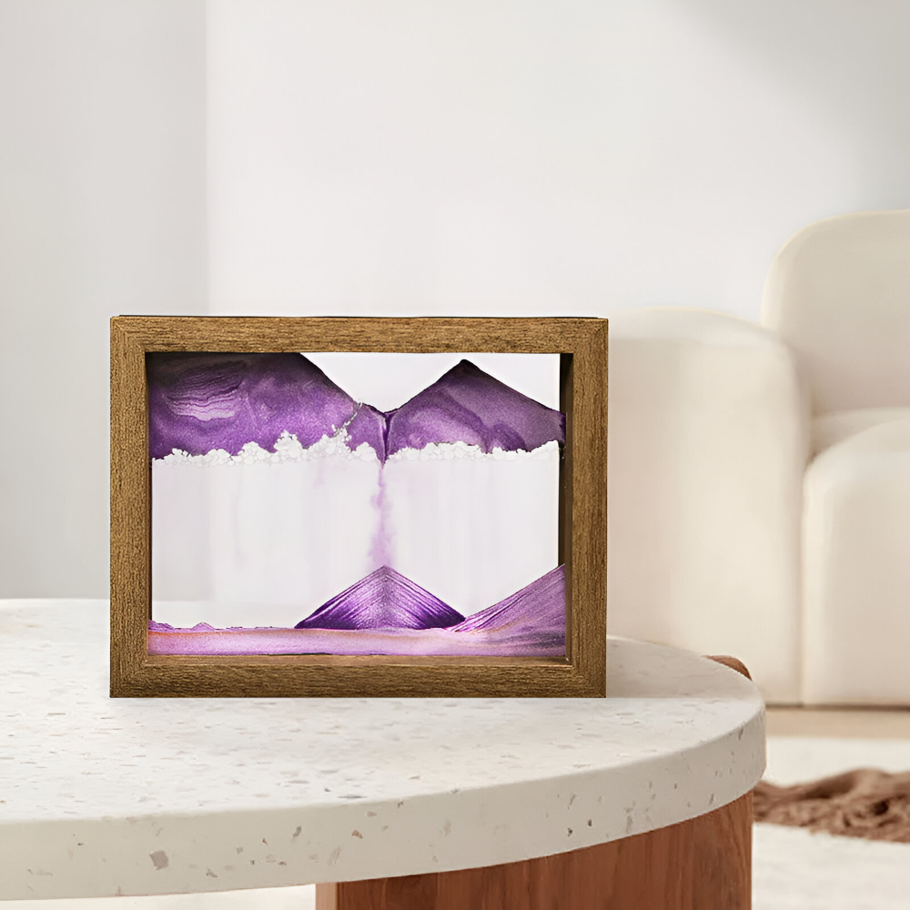 360° Rotating Glass Sand Art - Decorative Landscape for Home