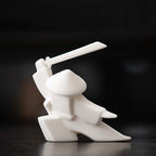 Elegant Martial Arts-Inspired Ceramic Incense Stand