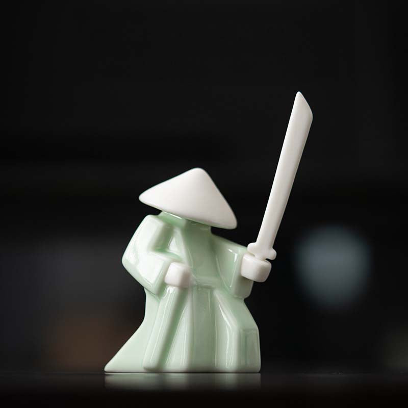 Elegant Martial Arts-Inspired Ceramic Incense Stand