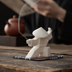 Elegant Martial Arts-Inspired Ceramic Incense Stand