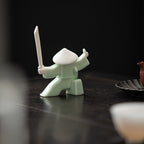 Elegant Martial Arts-Inspired Ceramic Incense Stand