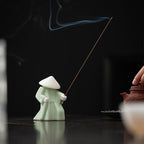 Elegant Martial Arts-Inspired Ceramic Incense Stand