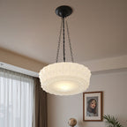 Retro Milk Glass Hanging Light Fixture