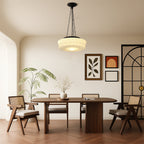 Retro Milk Glass Hanging Light Fixture