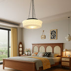 Retro Milk Glass Hanging Light Fixture