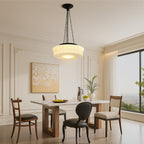 Retro Milk Glass Hanging Light Fixture