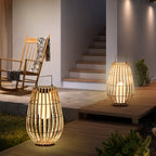 Bamboo Lanterns for Patio Lighting - Solar Powered