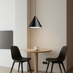 Contemporary Black Cone-Shaped Hanging Light Fixture