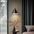 Contemporary Black Cone-Shaped Hanging Light Fixture