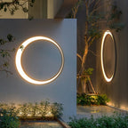 Round Outdoor Wall Light Featuring Ring Design