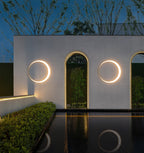 Round Outdoor Wall Light Featuring Ring Design