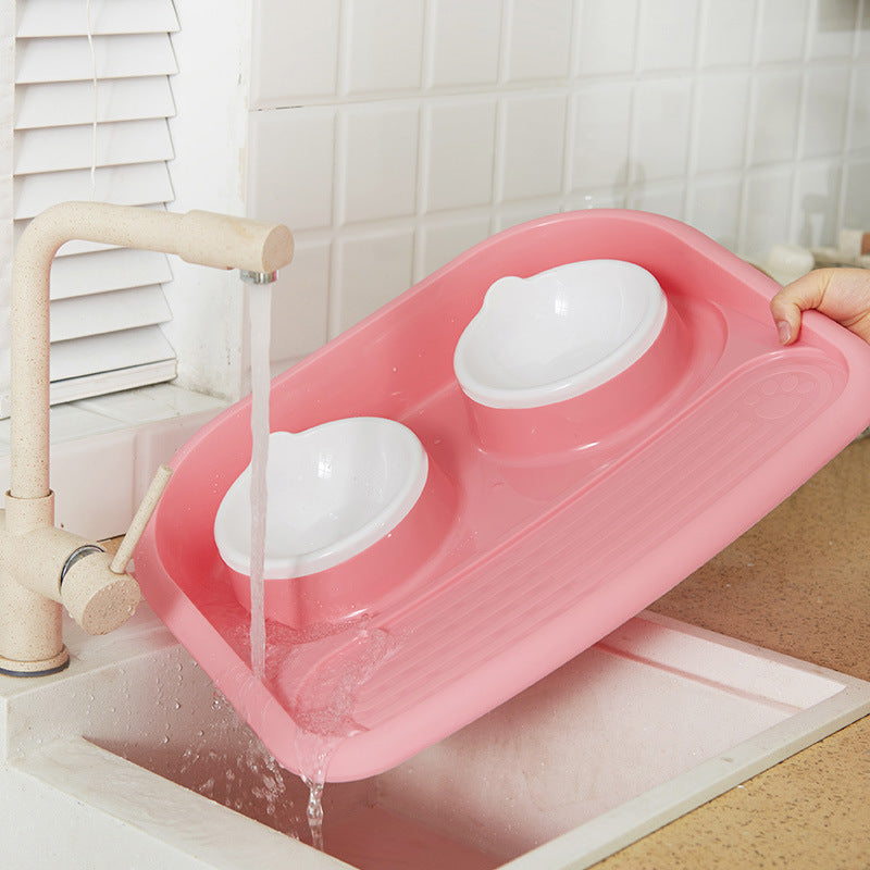 Sustainable Double Pet Dish for Effortless Dining
