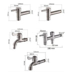 Outdoor Stainless Steel Tap – Dual Outlet Wall Faucet