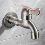 Outdoor Stainless Steel Tap – Dual Outlet Wall Faucet