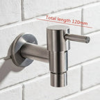Outdoor Stainless Steel Tap – Dual Outlet Wall Faucet