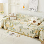 Soft Chenille Sofa Protector – Pet-Safe Cover in Forest Pattern