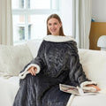 Adults Wearable Heated Throw Blanket in Sherpa Fleece