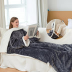 Adults Wearable Heated Throw Blanket in Sherpa Fleece