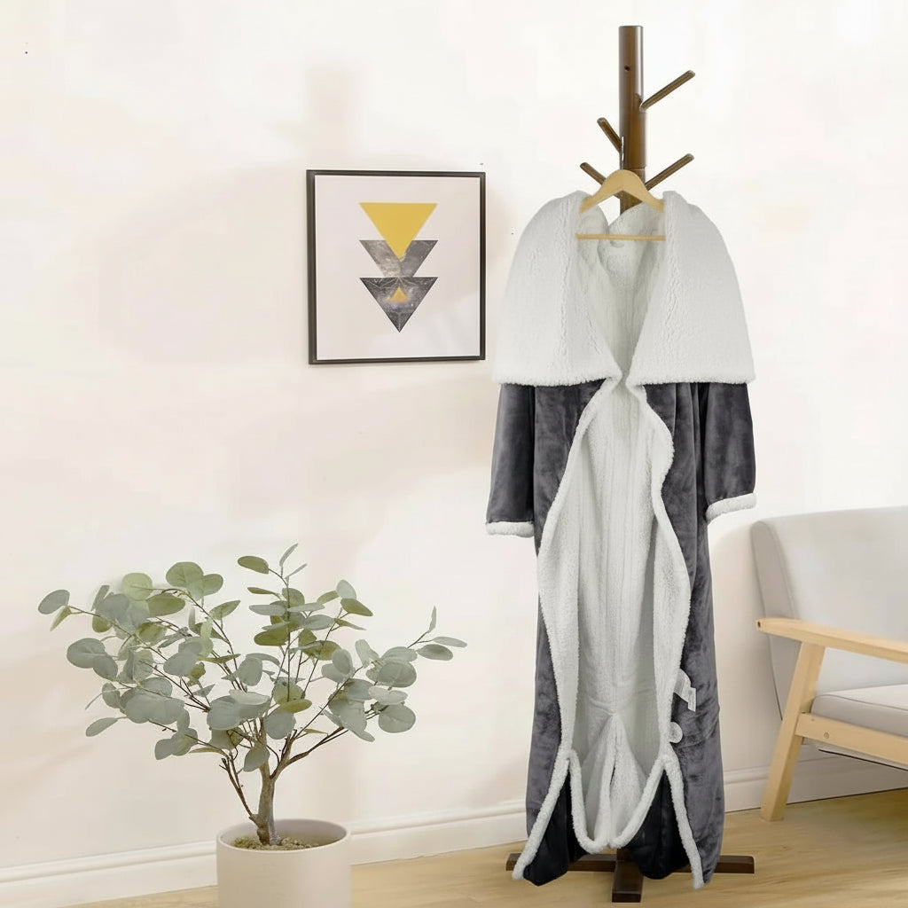 Adults Wearable Heated Throw Blanket in Sherpa Fleece